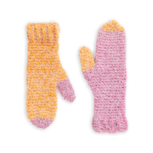 Crochet MakeMittens made in Caron Colorama Halo Perfect Phasing Yarn