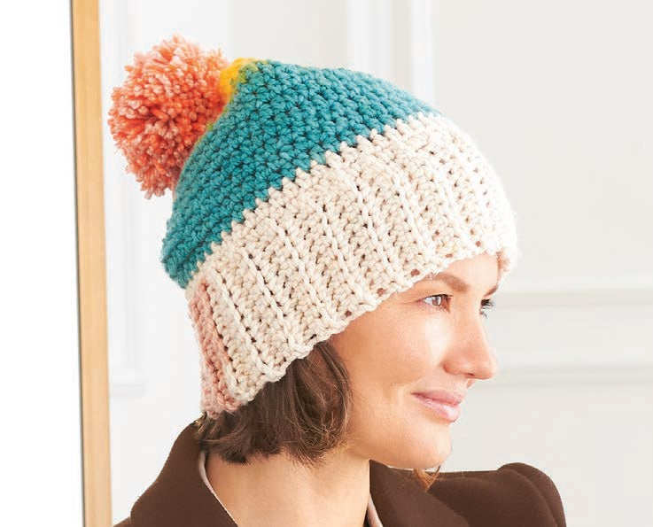 Free Caron Beginner Crochet Hat Pattern