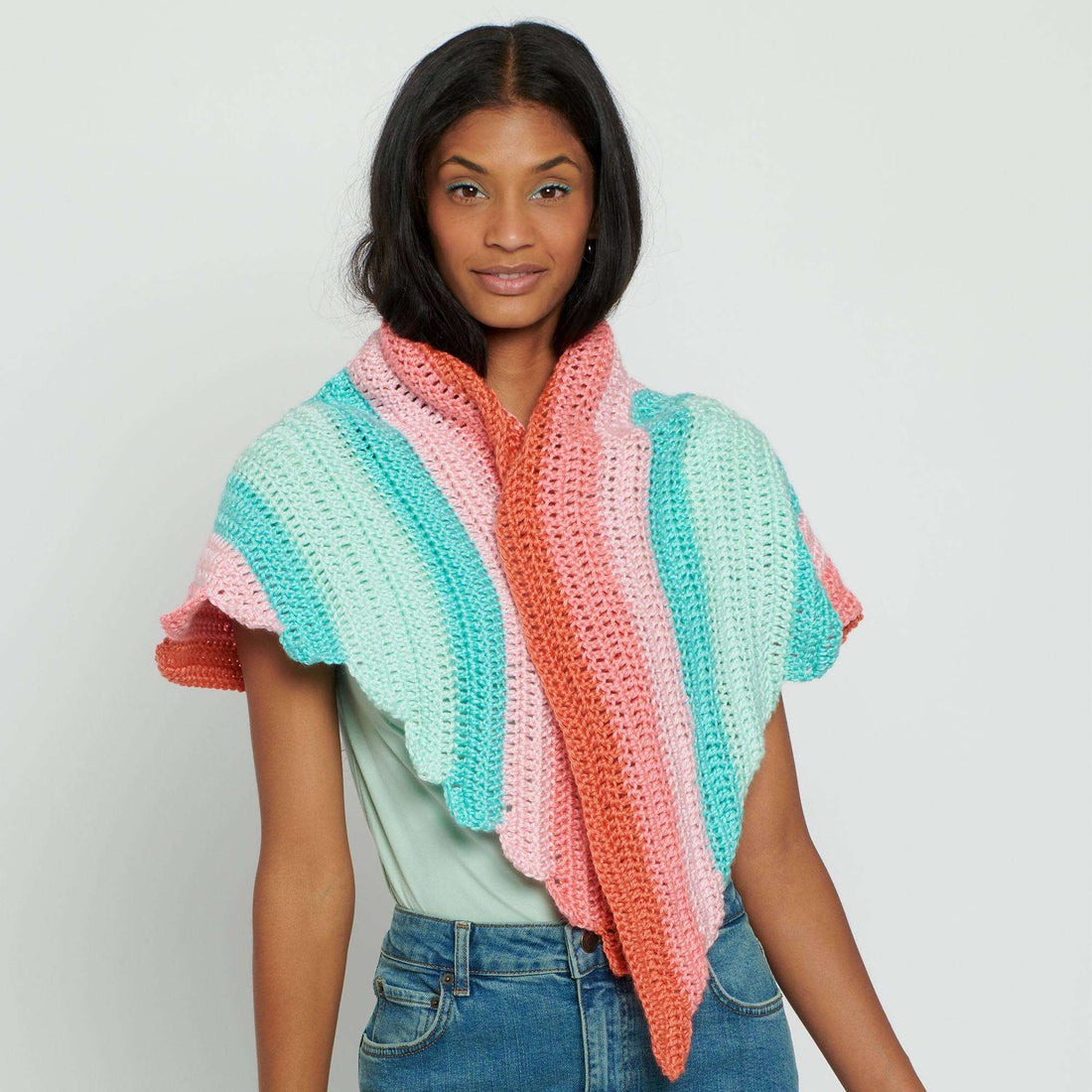 Free Easy Caron Spread your Wings Shawl Crochet Pattern | Yarnspirations