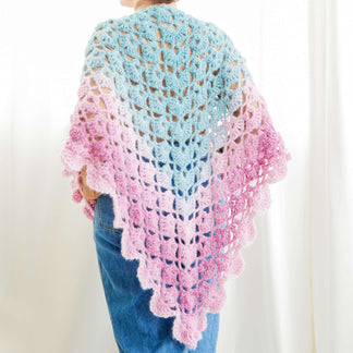 Free Caron Fading Shells Shawl Crochet Pattern | Yarnspirations