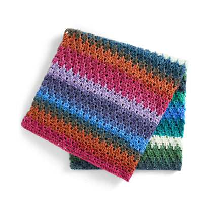 Caron Warm & Cool Crochet Blanket Crochet Blanket made in Caron Anniversary Cakes Yarn