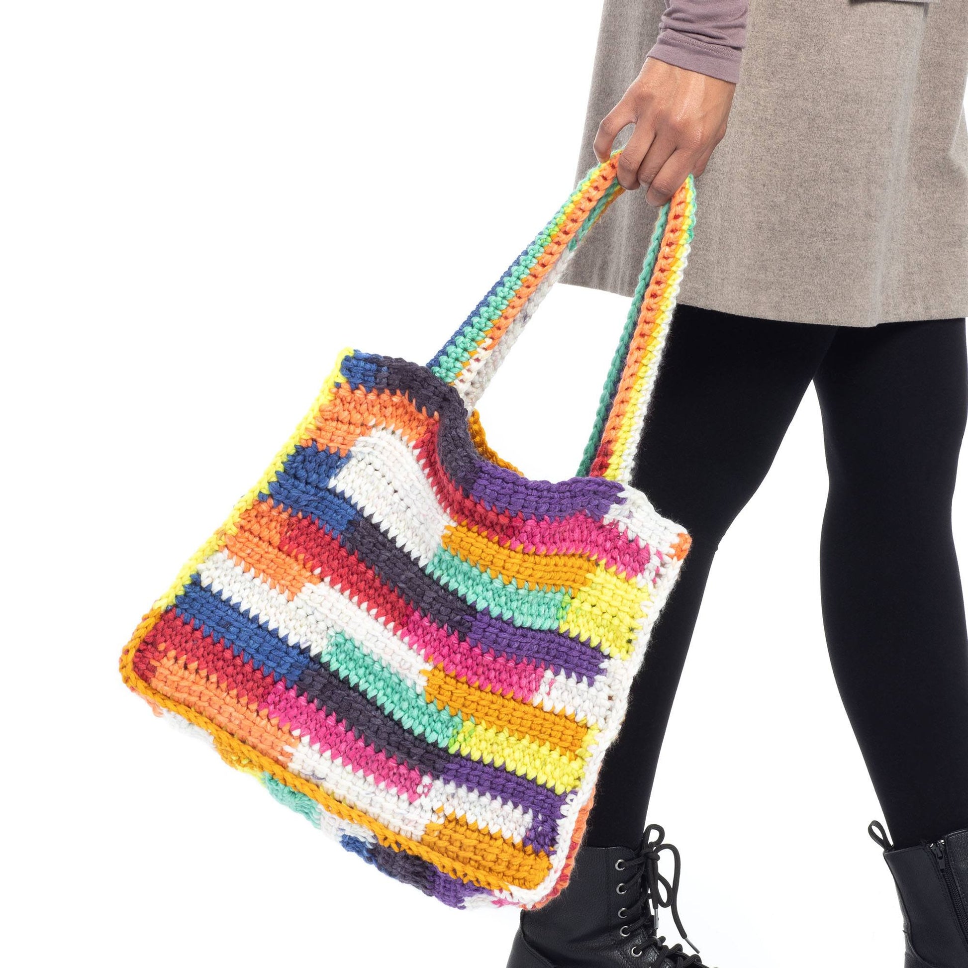 Free Caron Crochet Big Scrappy Tote Pattern