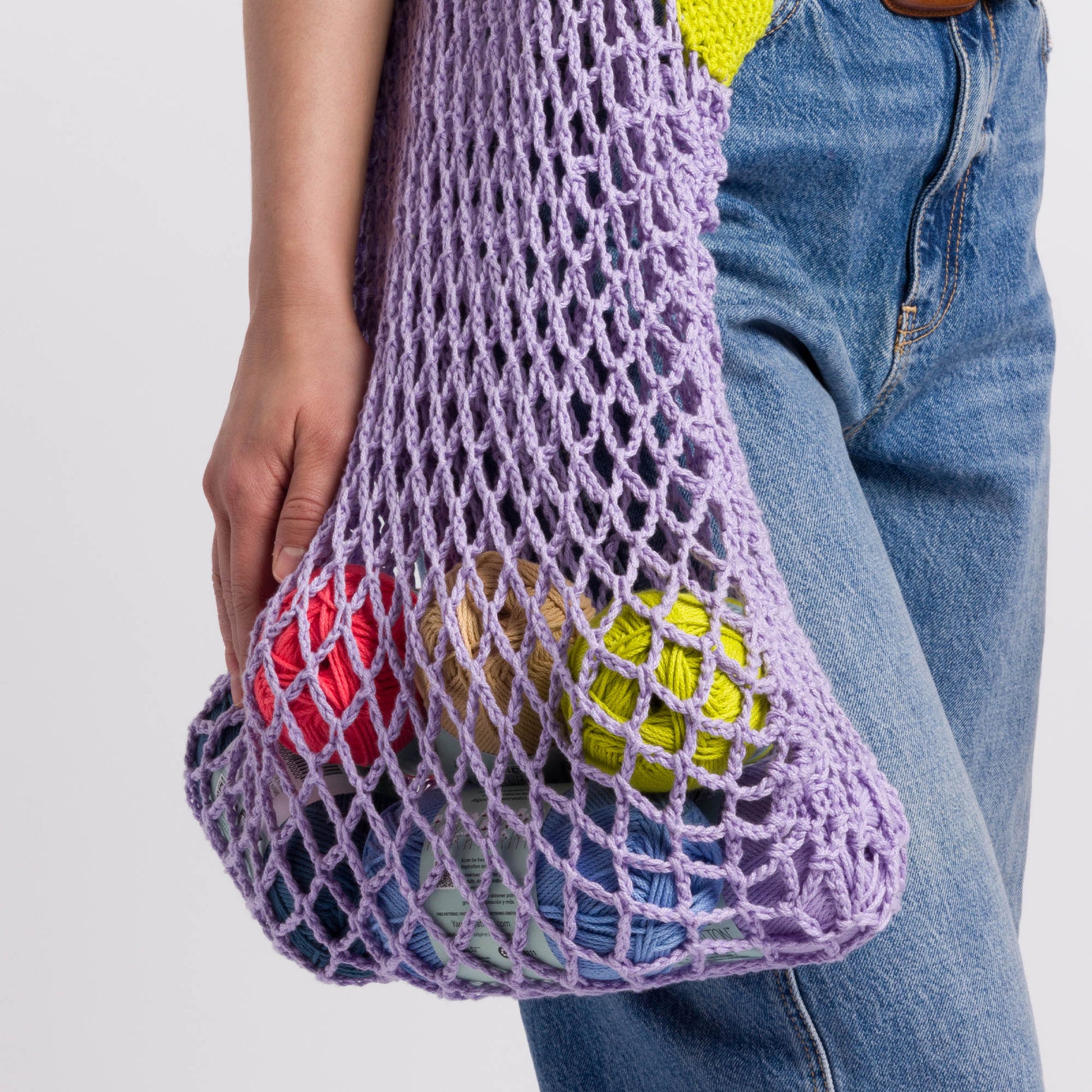 Free Caron Go-To Crochet Mesh Market Bag Pattern