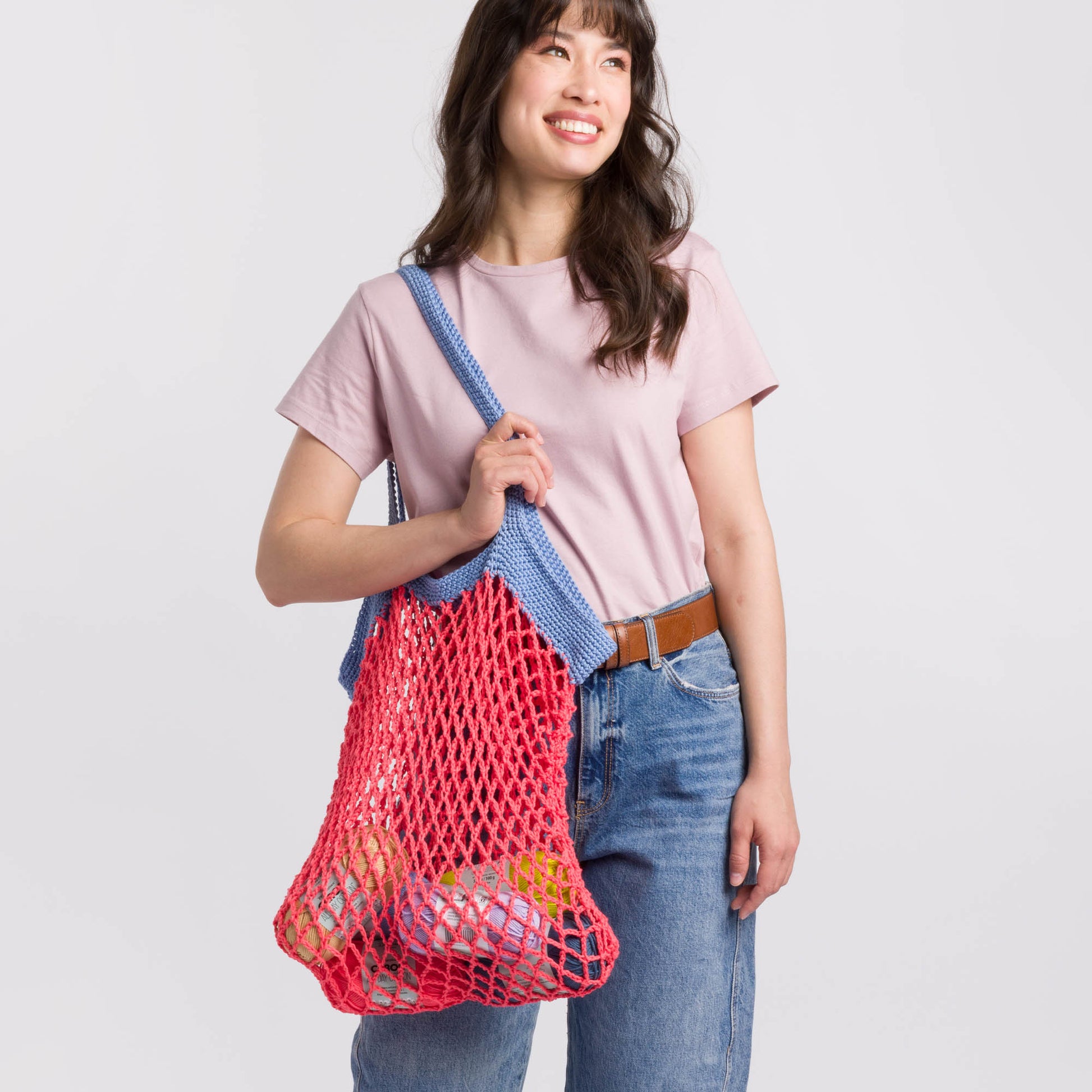 Free Caron Go-To Crochet Mesh Market Bag Pattern