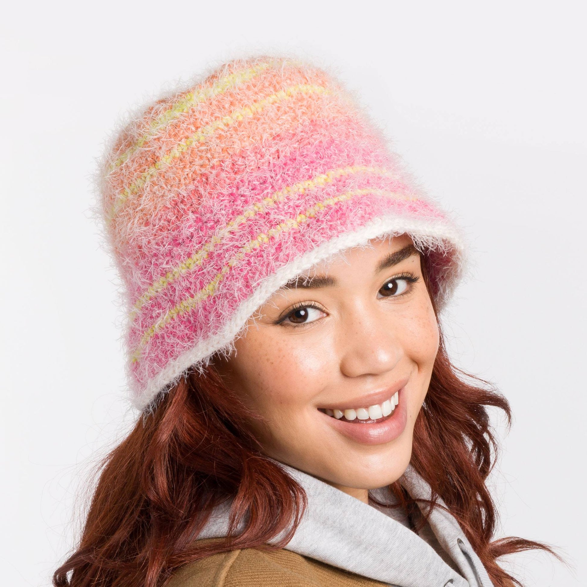 Free Caron Crochet Cold Weather Bucket Hat Pattern