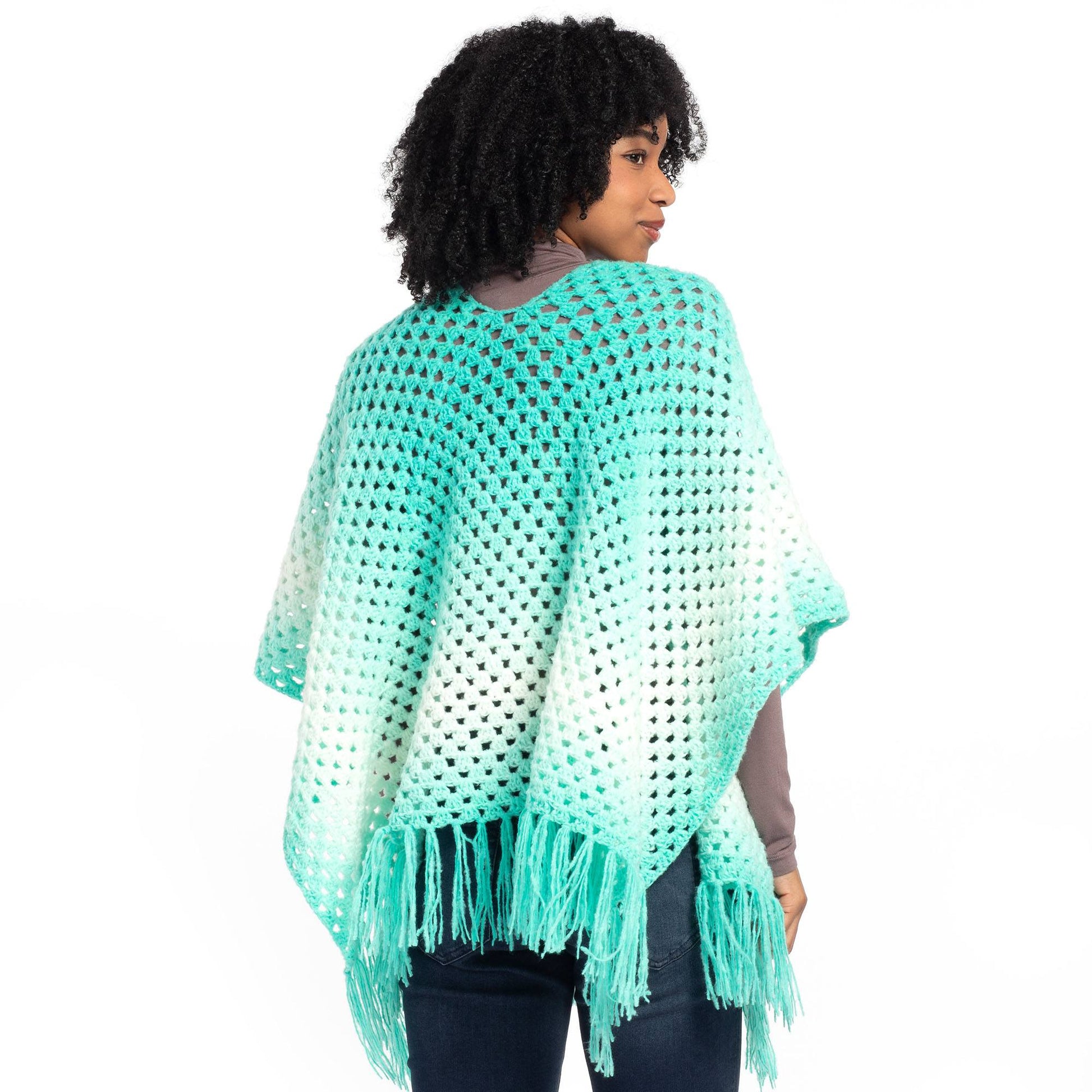 Free Caron Crochet Ethereal Gradient Ruana Pattern