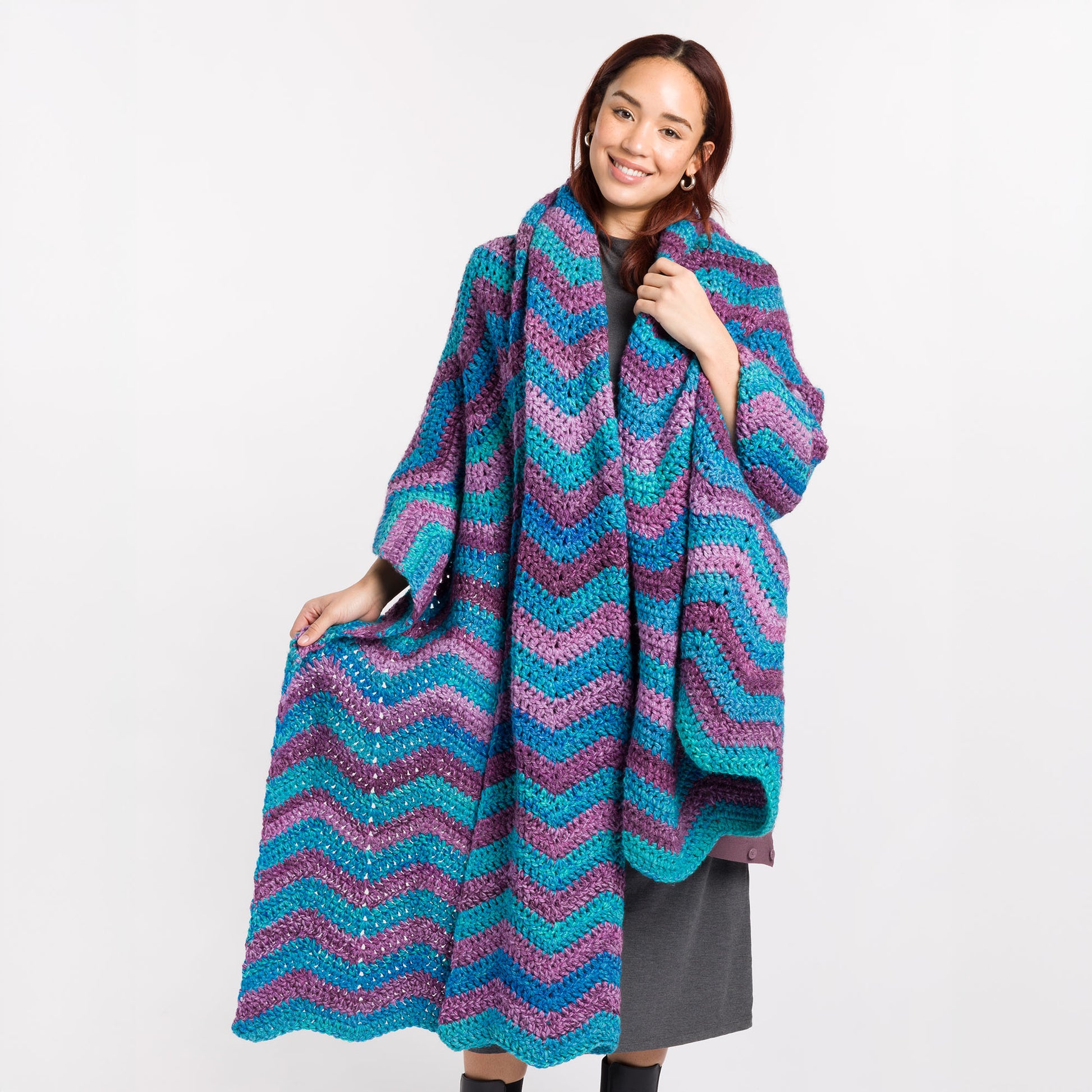 Caron Wrap Me In Ripples Crochet Wrap