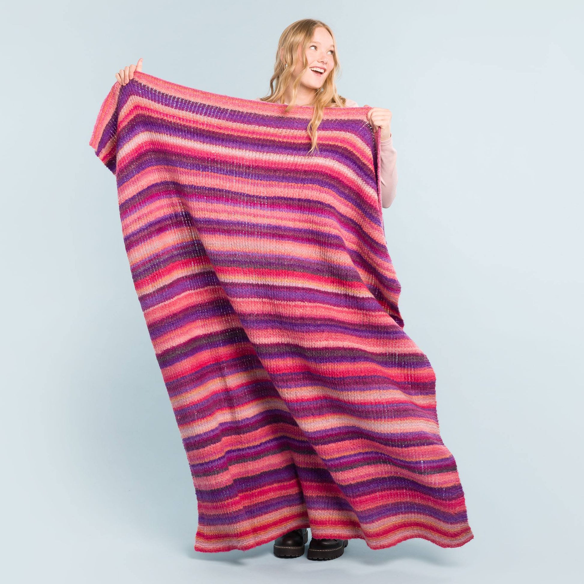 Free Caron Mind the Fade Knit Blanket Pattern