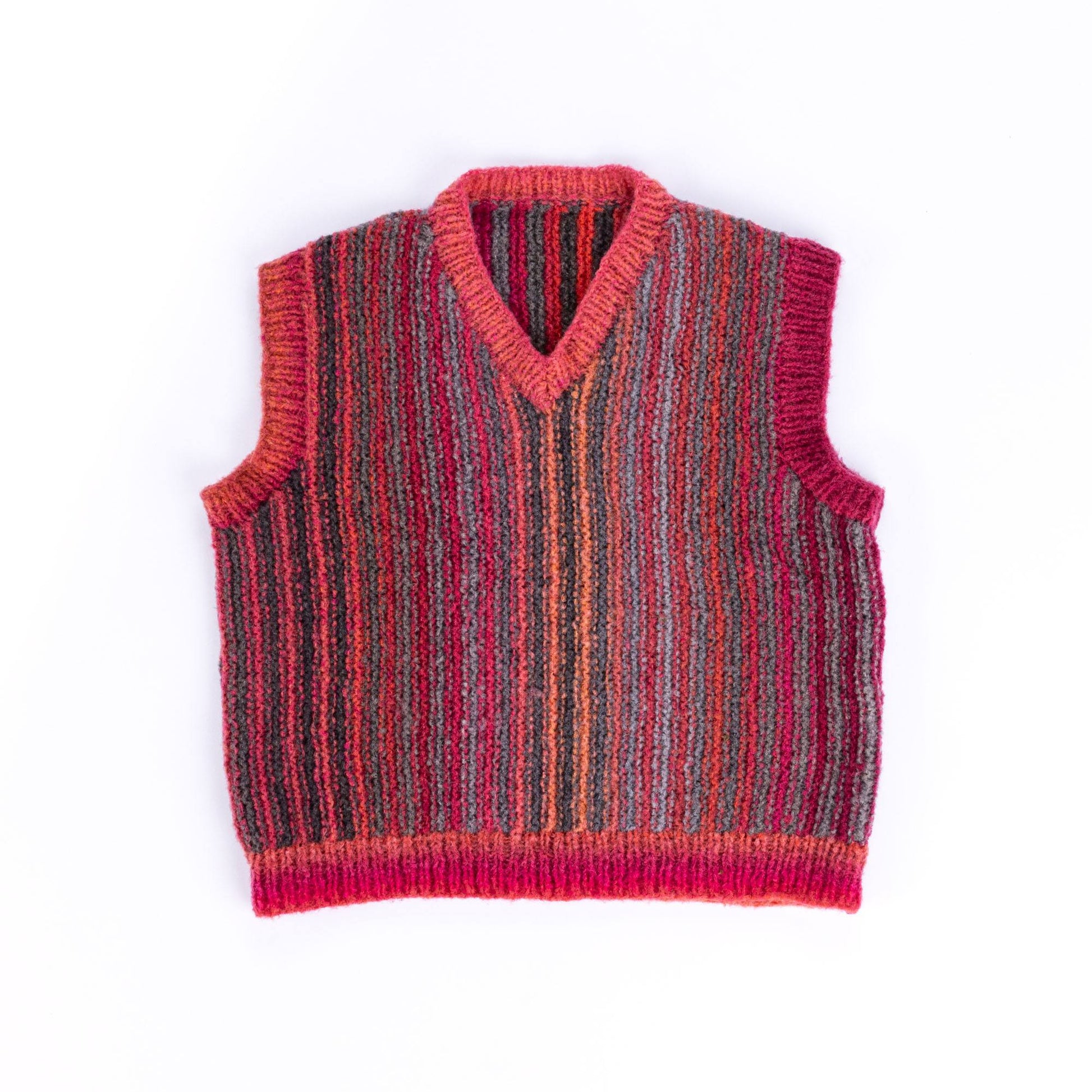 Free Caron Sideways Stripes Knit Vest Pattern