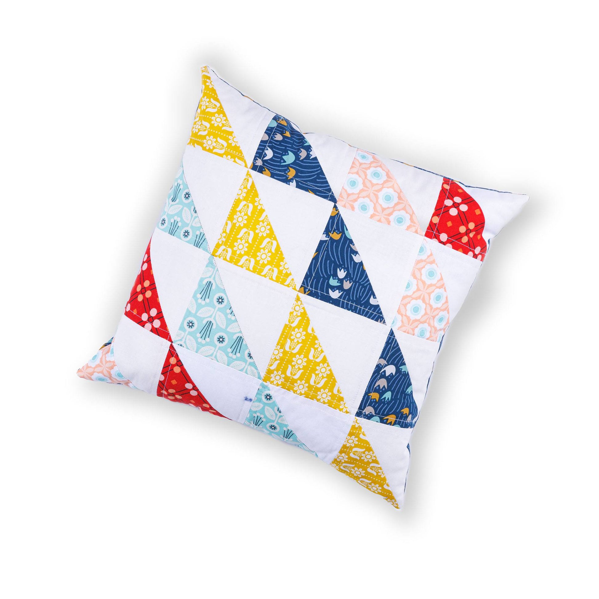 Free Coats & Clark Half Square Triangle Quilted Pillow Pattern