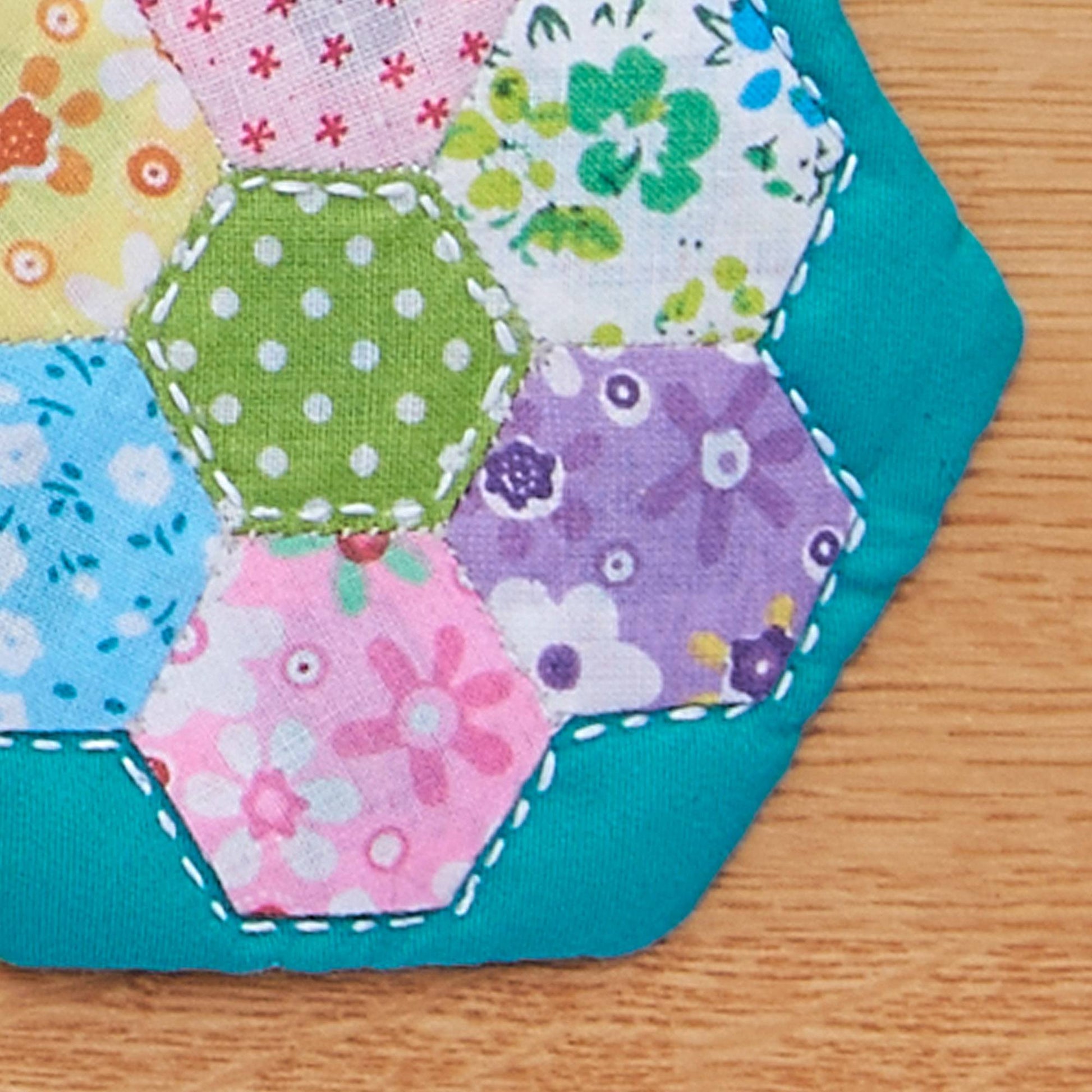 Free Coats & Clark Sewing Paper Pieced Hexagon Coaster Pattern