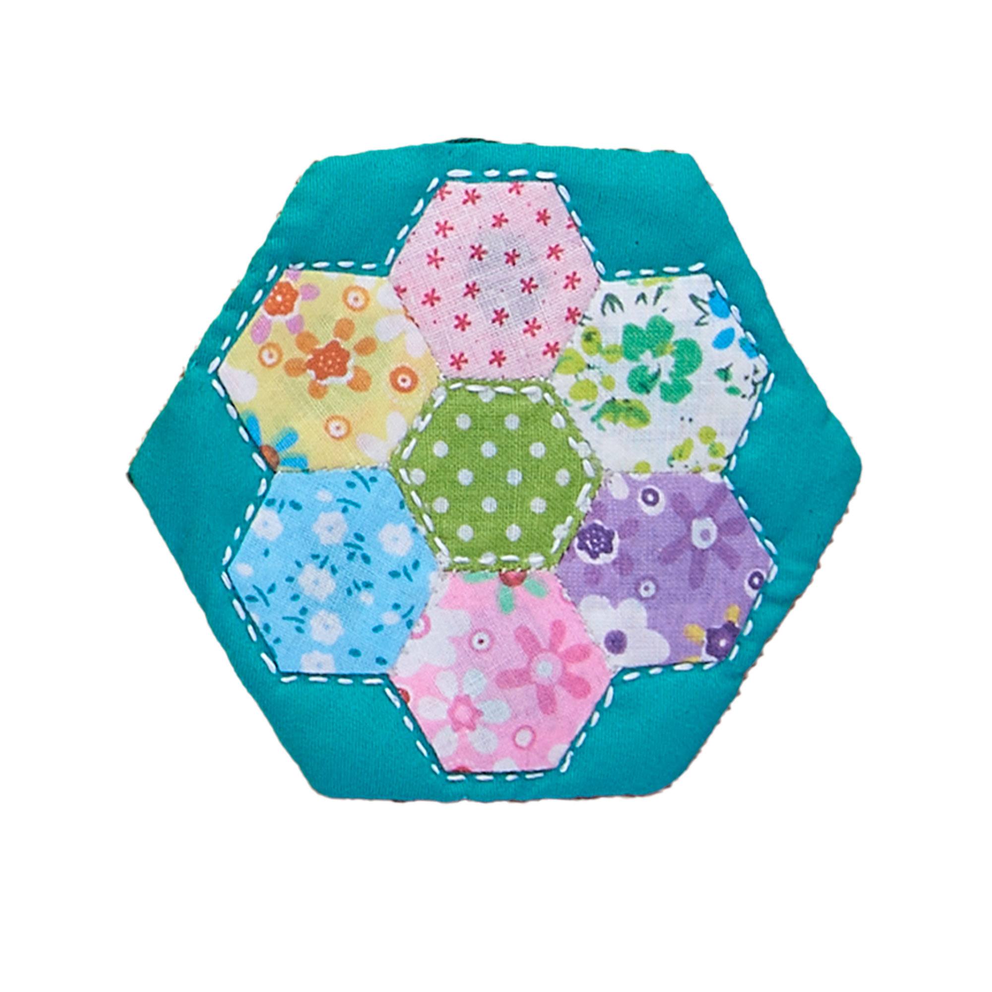 Coats Clark Paper Pieced Hexagon Coaster Pattern Pattern