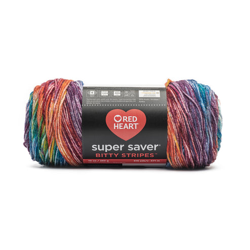 Red Heart Super Saver Bitty Stripes Yarn | Yarnspirations