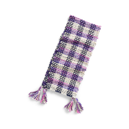 Bernat Gingham Weaving Scarf Pattern Purple Tartan