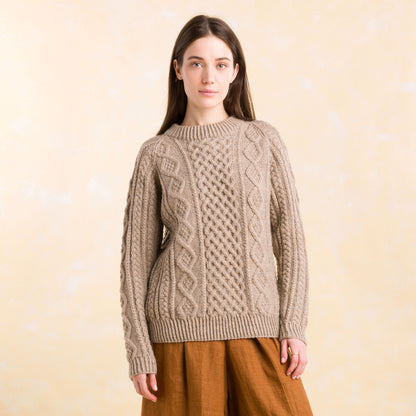 Patons Knit Honeycomb Aran Sweater Patons Knit Honeycomb Aran Sweater