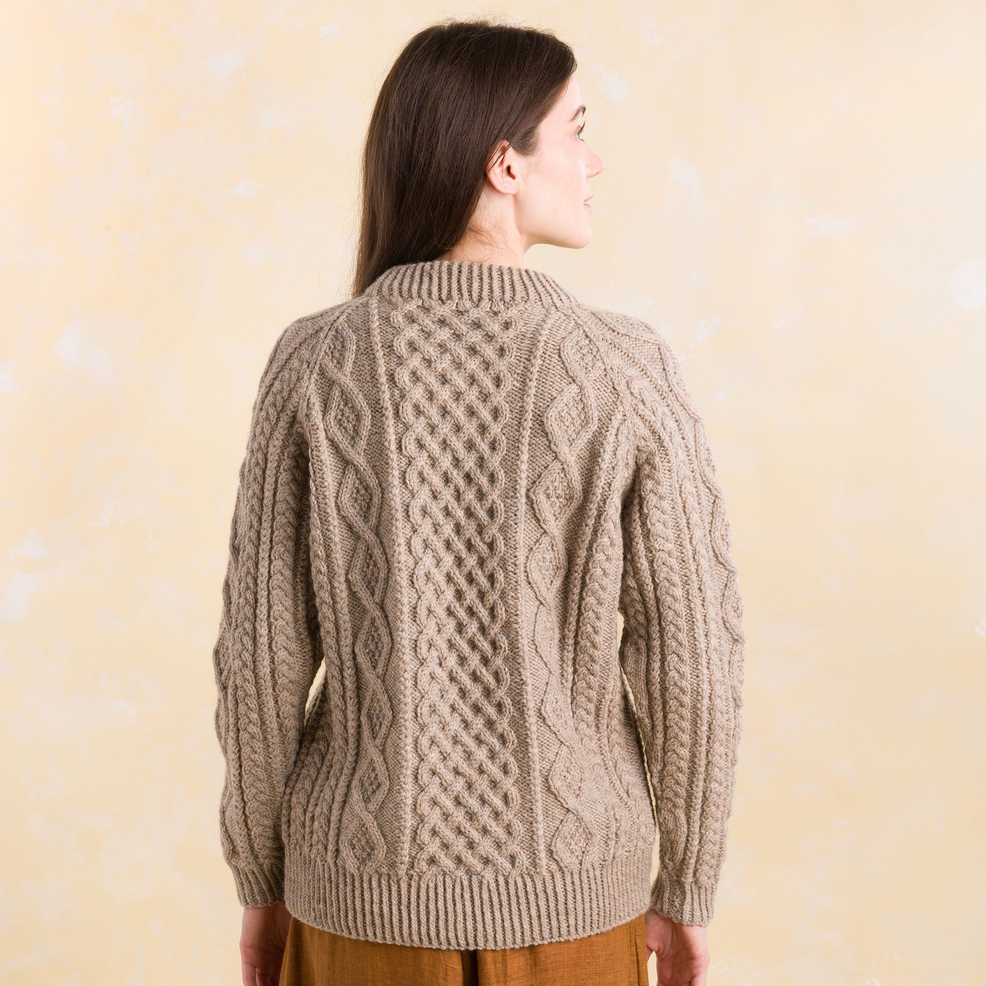 Free Patons Knit Honeycomb Aran Sweater Pattern