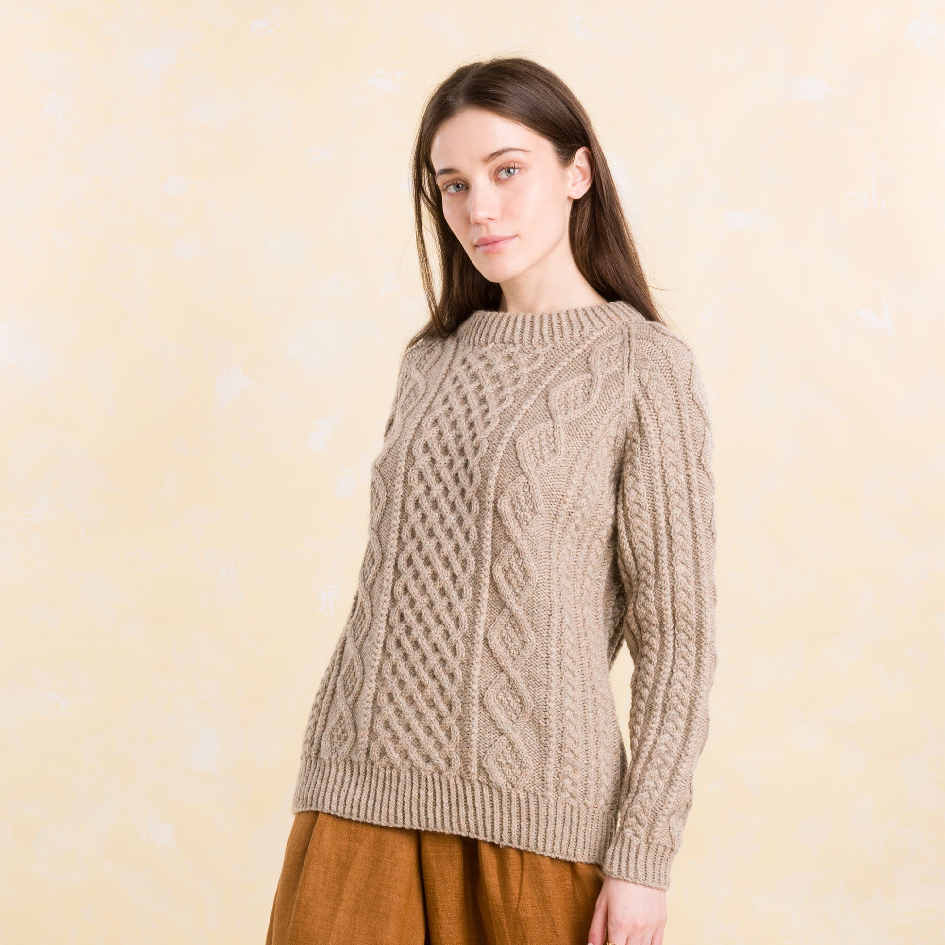 Free Patons Knit Honeycomb Aran Sweater Pattern