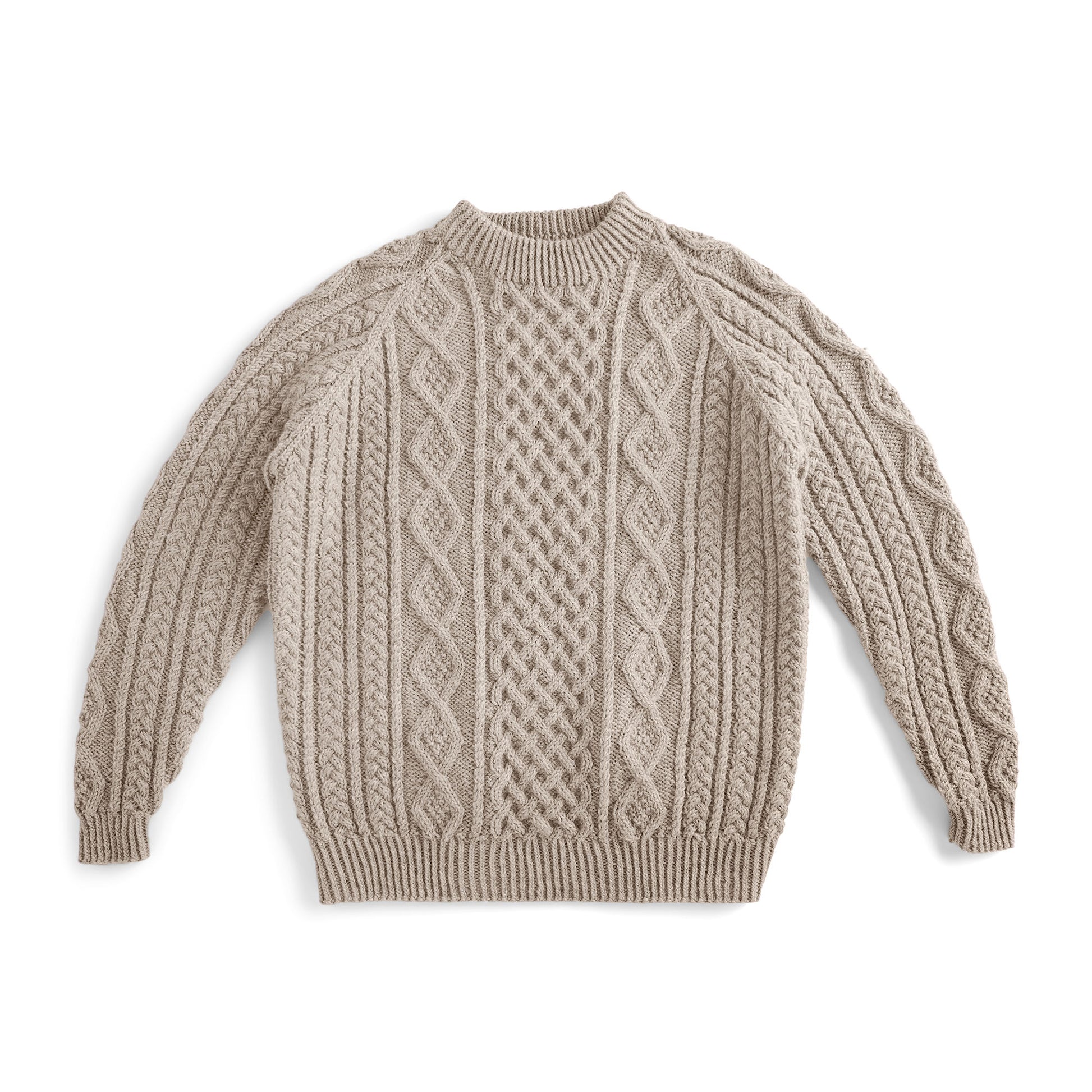 Free Patons Knit Honeycomb Aran Sweater Pattern