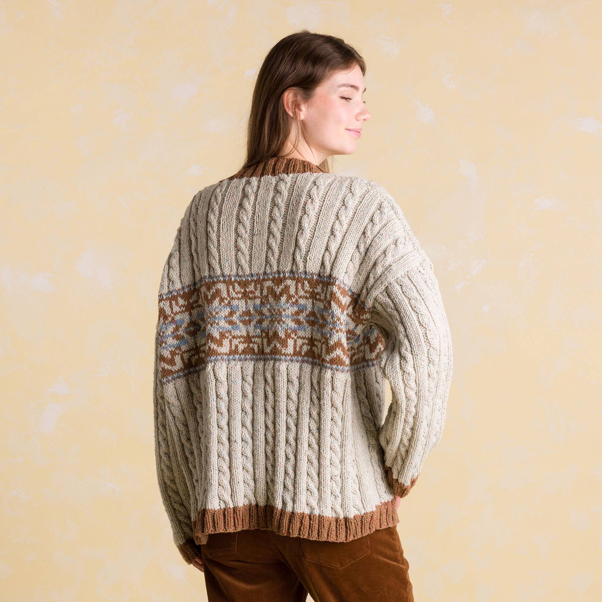 Free Patons Nordic Cabled Knit Pullover Pattern