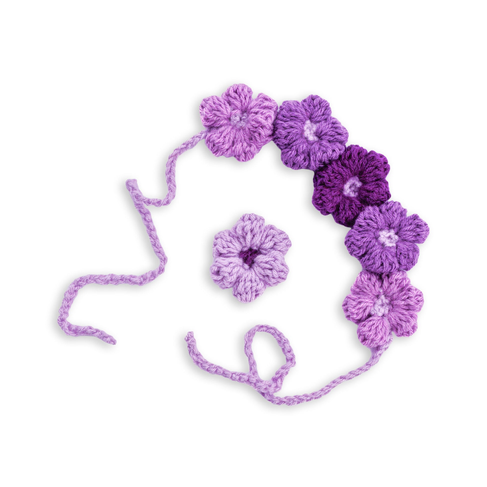 Free Red Heart Puffy Flower Crochet Hairband & Hair Clips Pattern