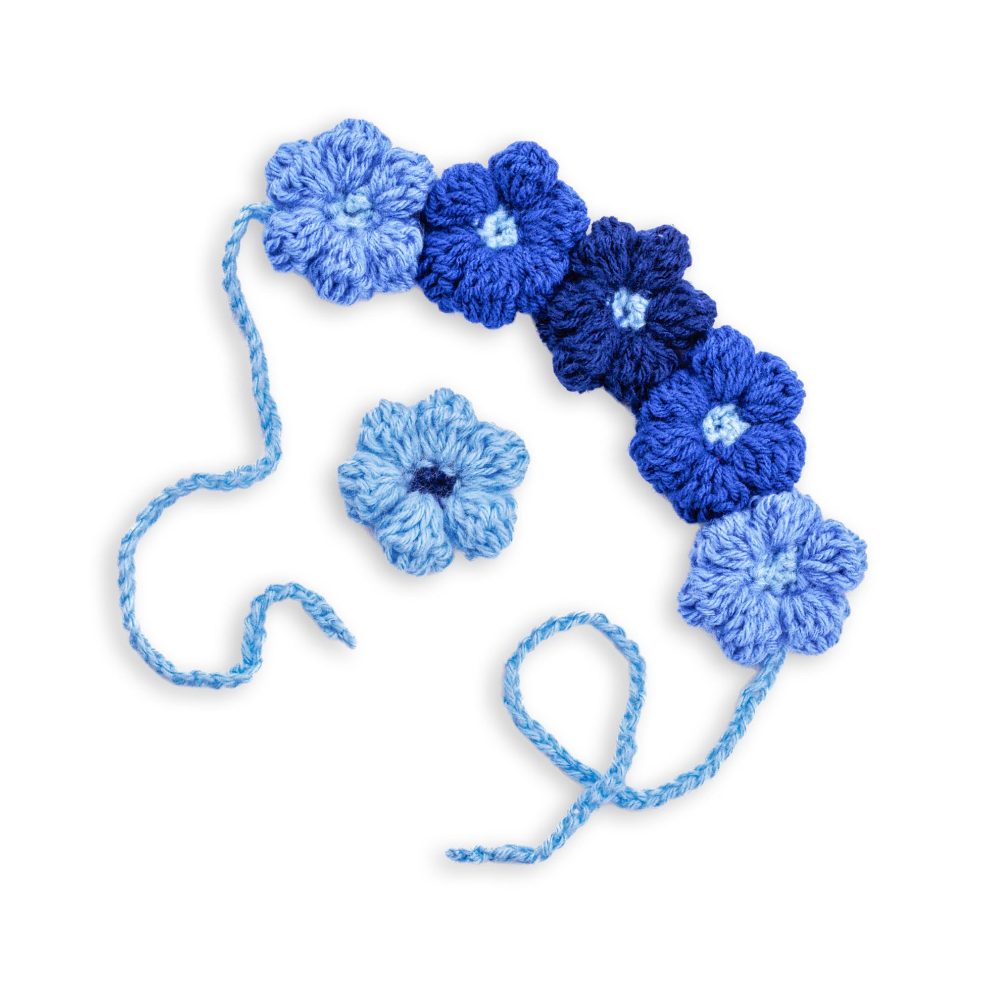 Free Red Heart Puffy Flower Crochet Hairband & Hair Clips Pattern