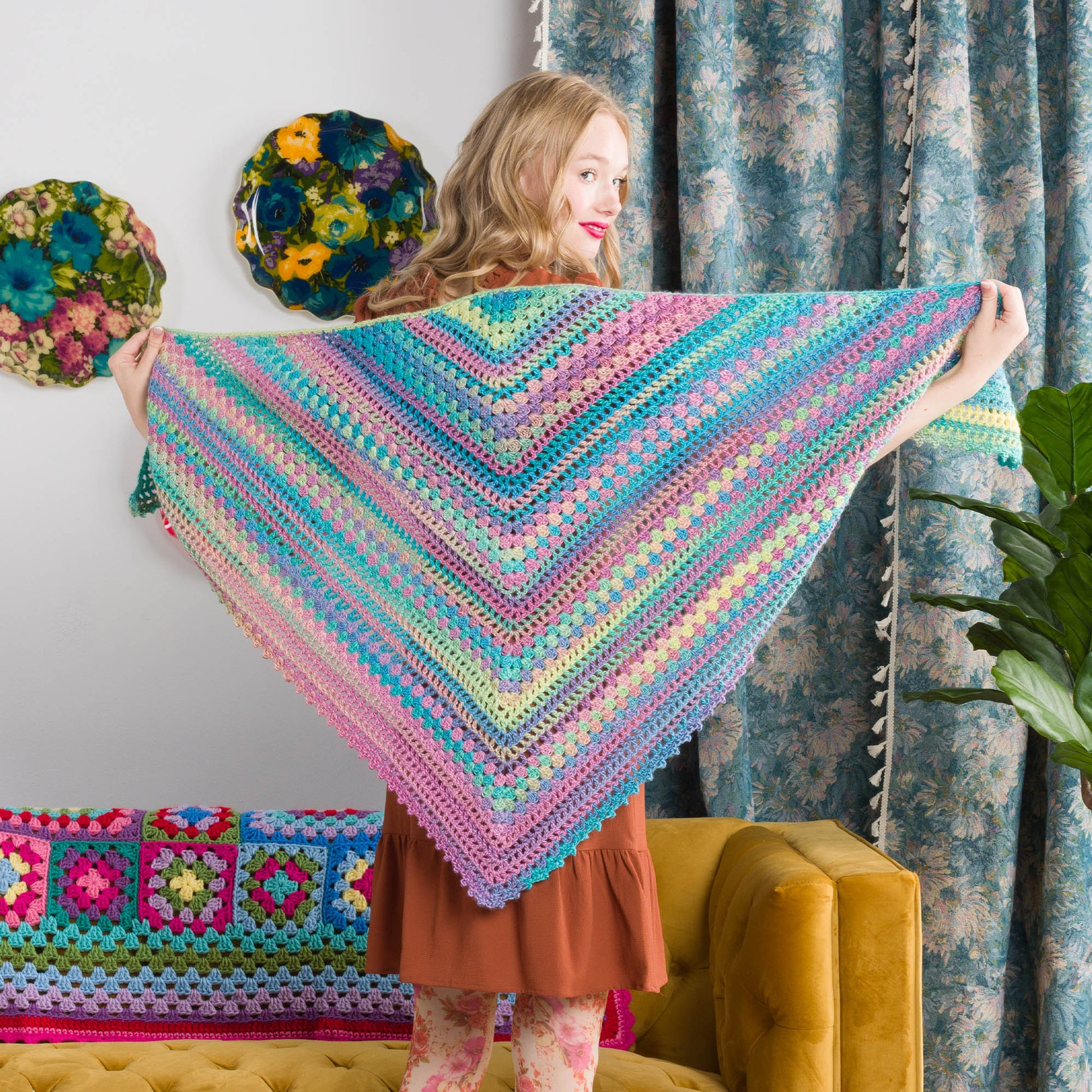 Red Heart Crochet Kaleidoscope Shawl