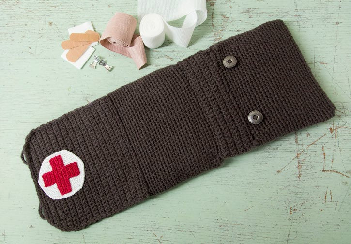 Free Red Heart Cares Crochet First Aid Kit Pattern