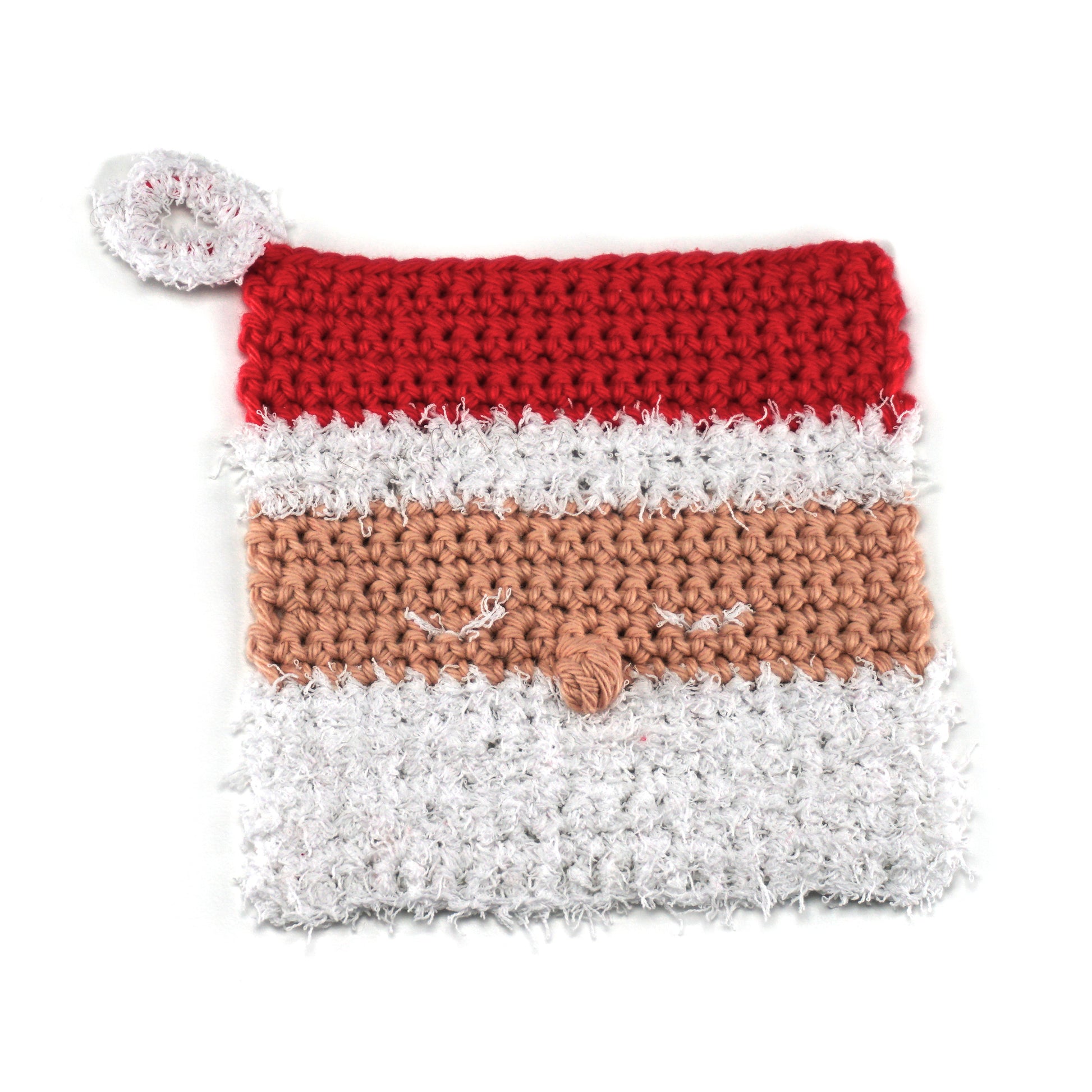 Free Red Heart Santa Cloth Crochet Dishcloth Pattern