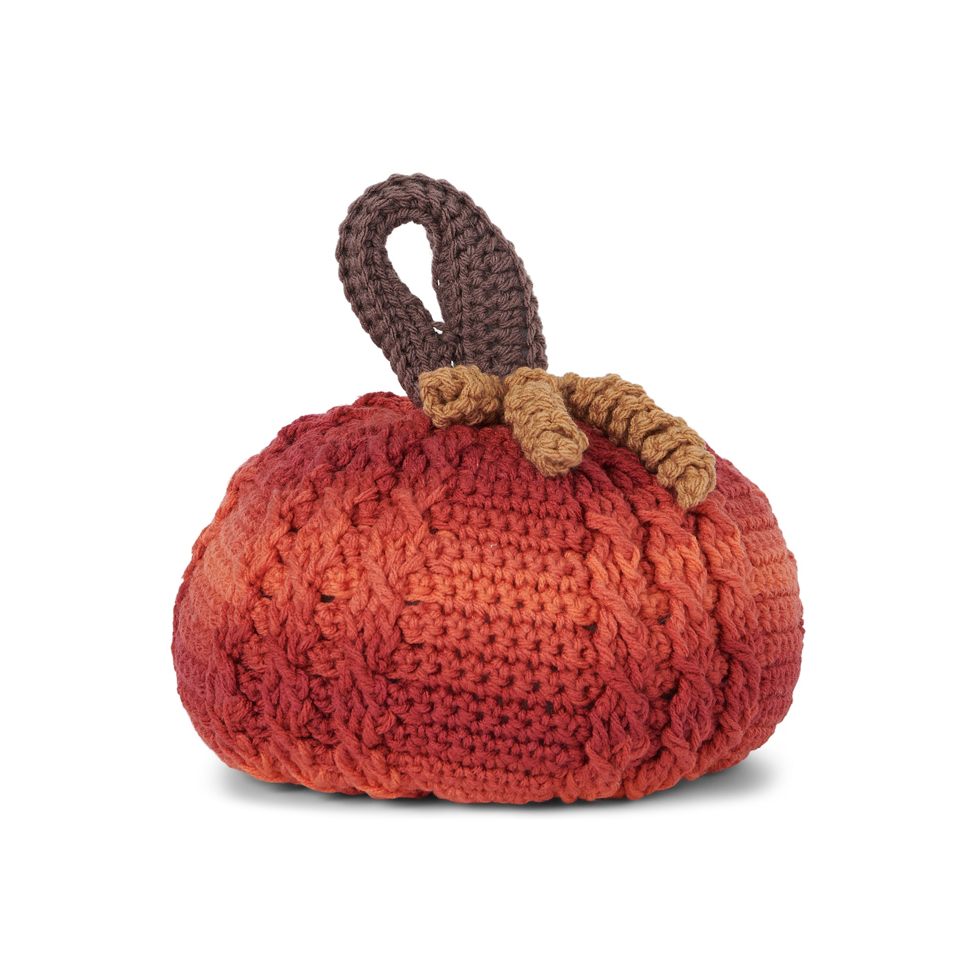 Free Red Heart Braided Crochet Pumpkins Pattern