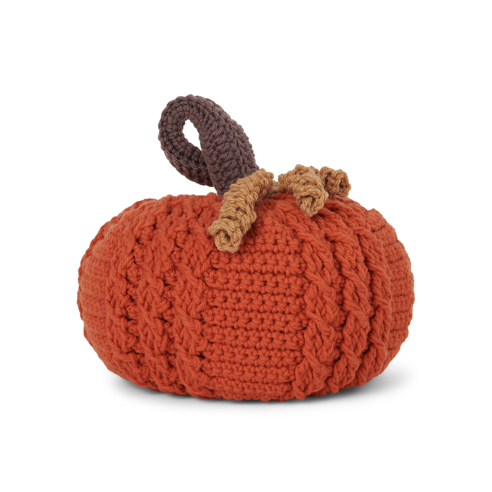 Free Red Heart Braided Crochet Pumpkins Pattern