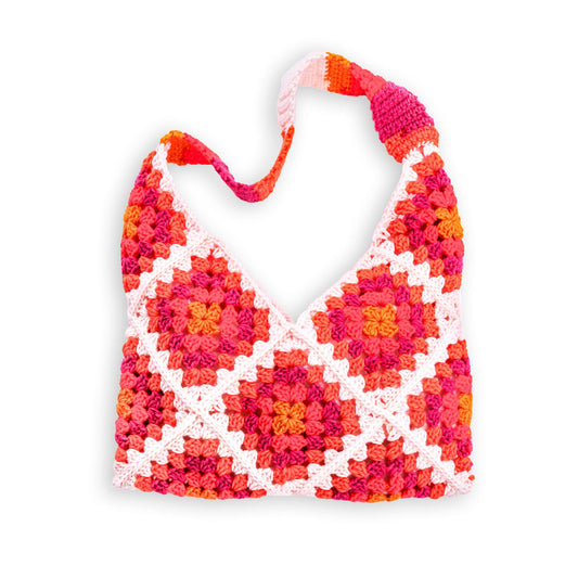Red Heart Crochet Granny Square Serenity Bag