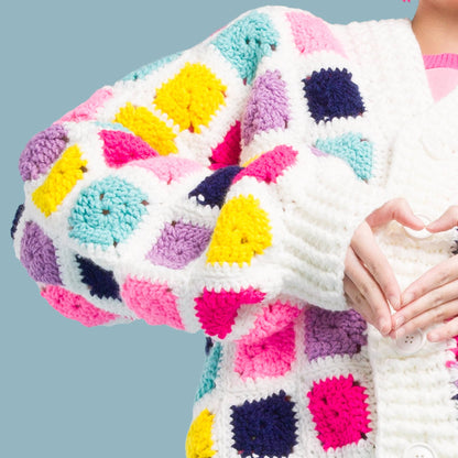 Red Heart On the Bright Side Crochet Cardigan Red Heart On the Bright Side Crochet Cardigan