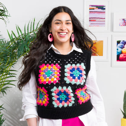 Red Heart Crochet Granny Vest With Knit Details Red Heart Crochet Granny Vest With Knit Details