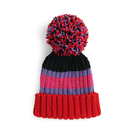 Knit Beanie made in Red Heart Super Saver Kits Yarn