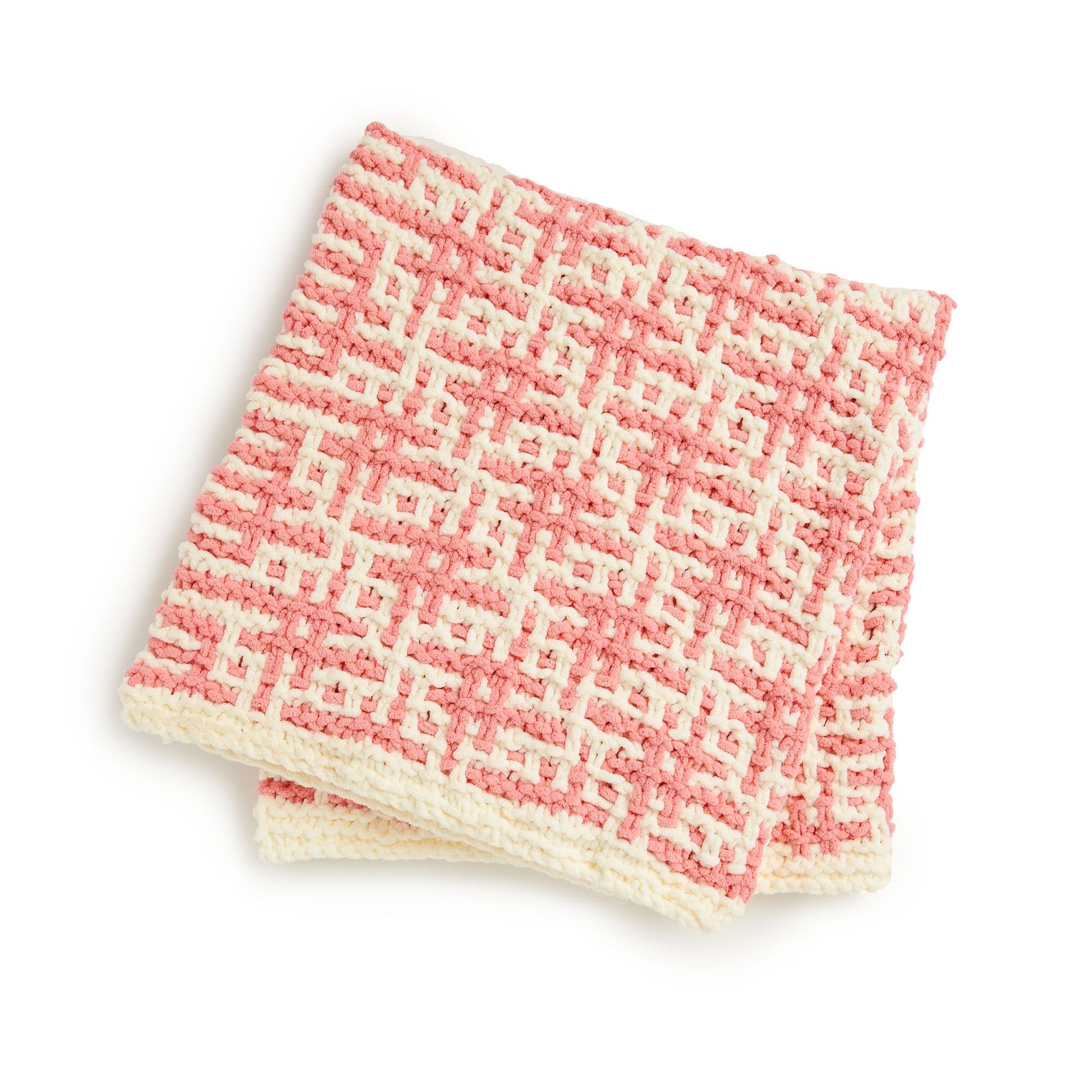 Free Bernat Knit Mosaic Sparkle Baby Blanket Pattern