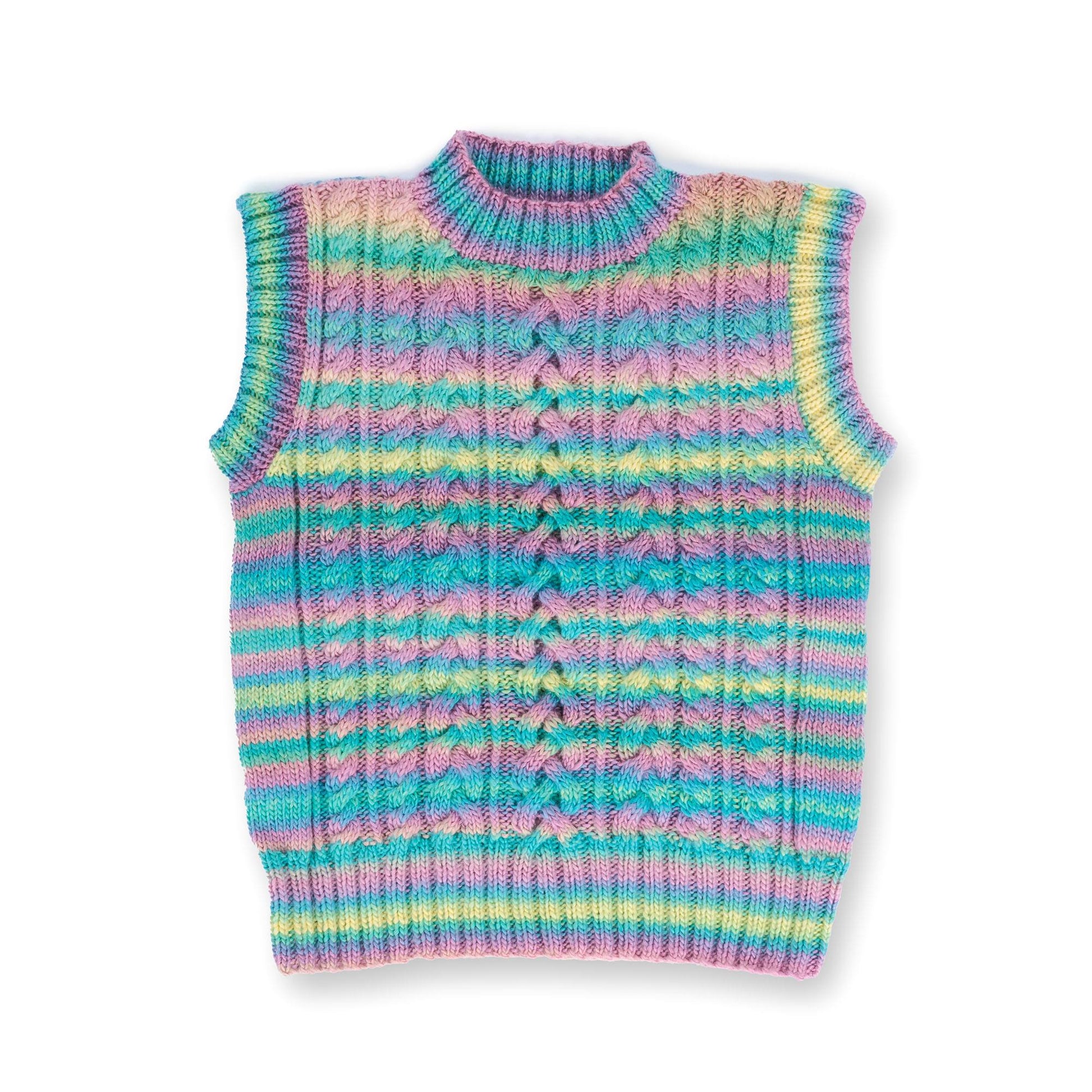 Free Red Heart Color Fade & Cables Knit Vest Pattern