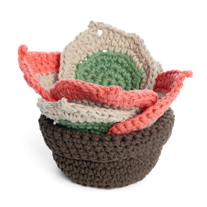 Lily Crochet Mock-Rame Crochet Coasters Set