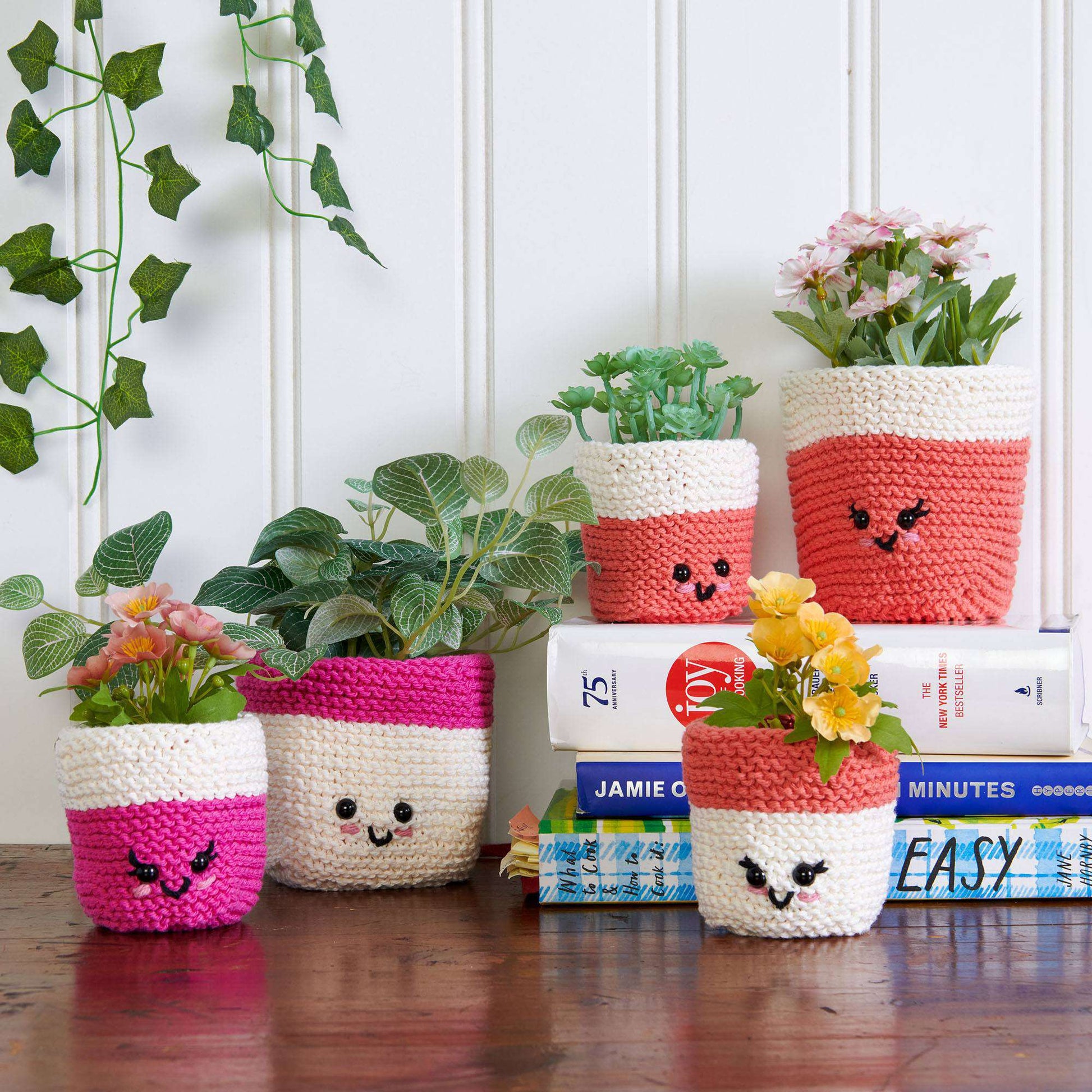 Free Lily Plant Pals Knit Pot Cozies Pattern