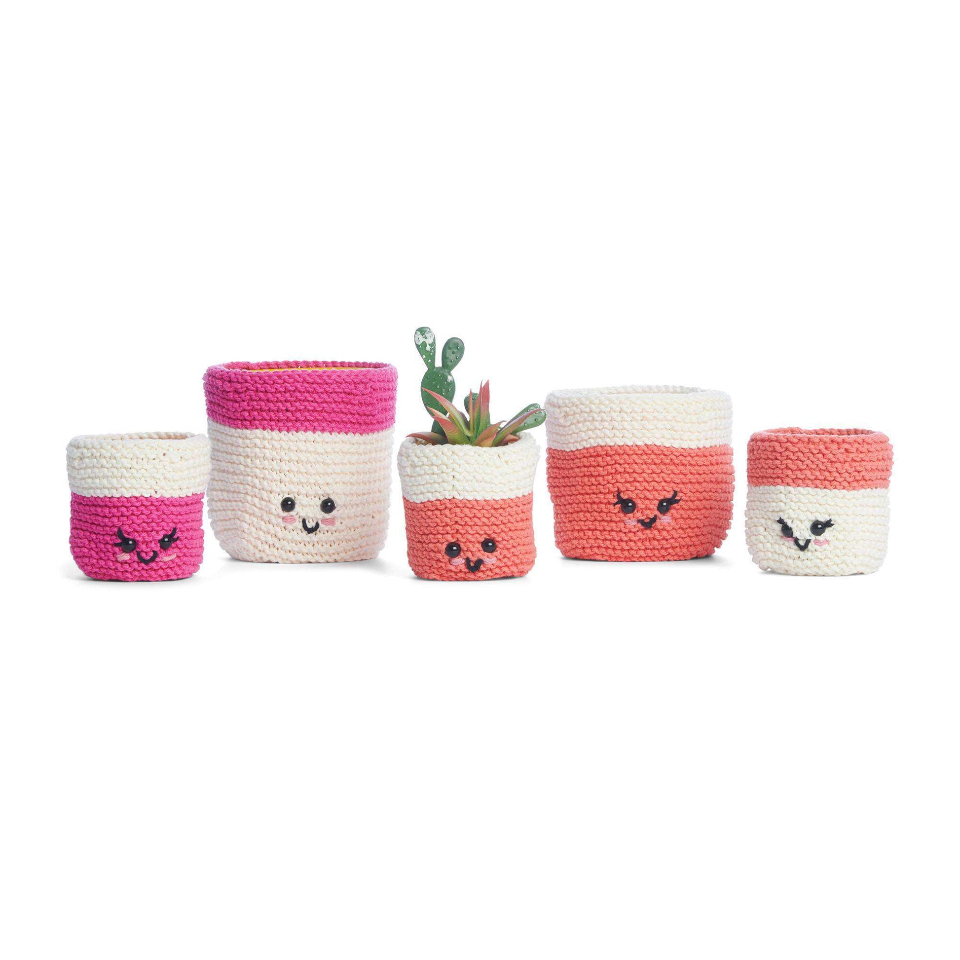 Free Lily Plant Pals Knit Pot Cozies Pattern