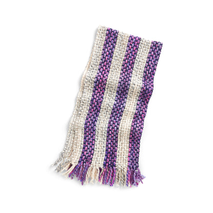 Bernat Striped Weaving Scarf Pattern Purple Tartan