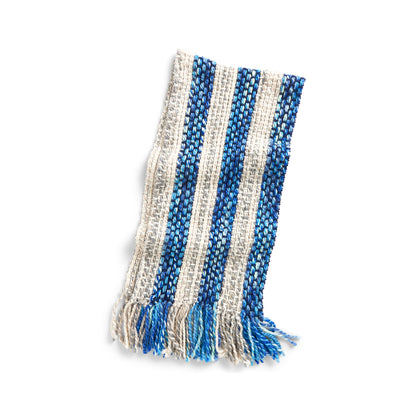 Bernat Striped Weaving Scarf Pattern Blue Tartan