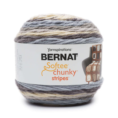 Bernat Softee Chunky Stripes Yarn (300g/10.5oz) - Discontinued Misty Purple