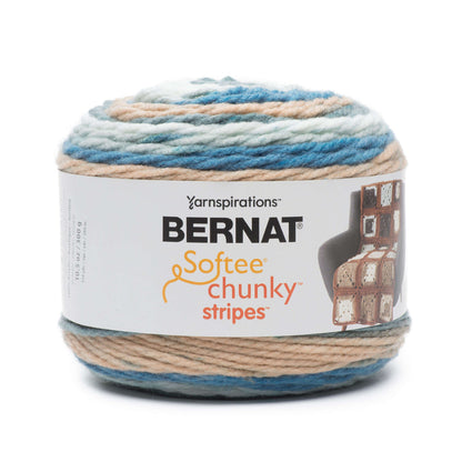 Bernat Softee Chunky Stripes Yarn (300g/10.5oz) - Discontinued Hazy Summer Pond