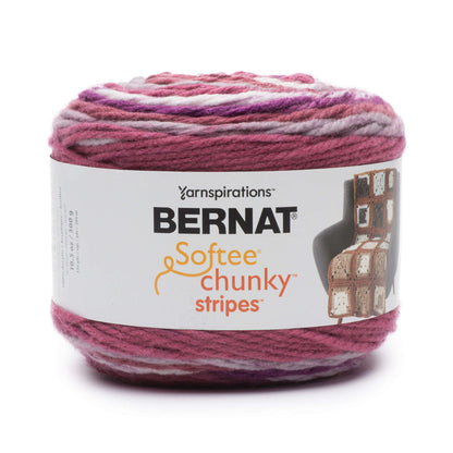 Bernat Softee Chunky Stripes Yarn (300g/10.5oz) - Discontinued Velvet Roses