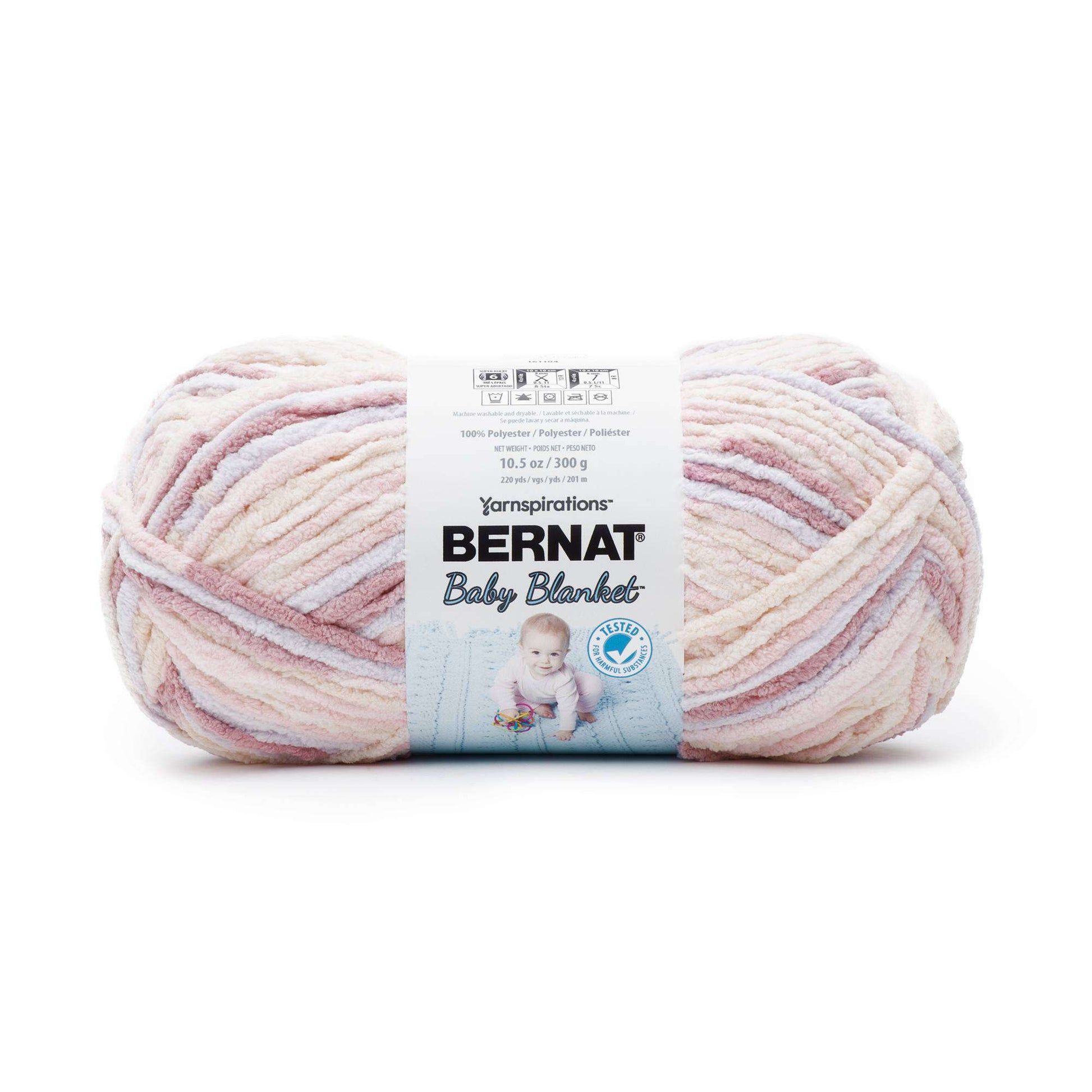 Tan Pink BERNAT BABY BLANKET Yarn, 10.5oz/300g, 220 Yards/201m