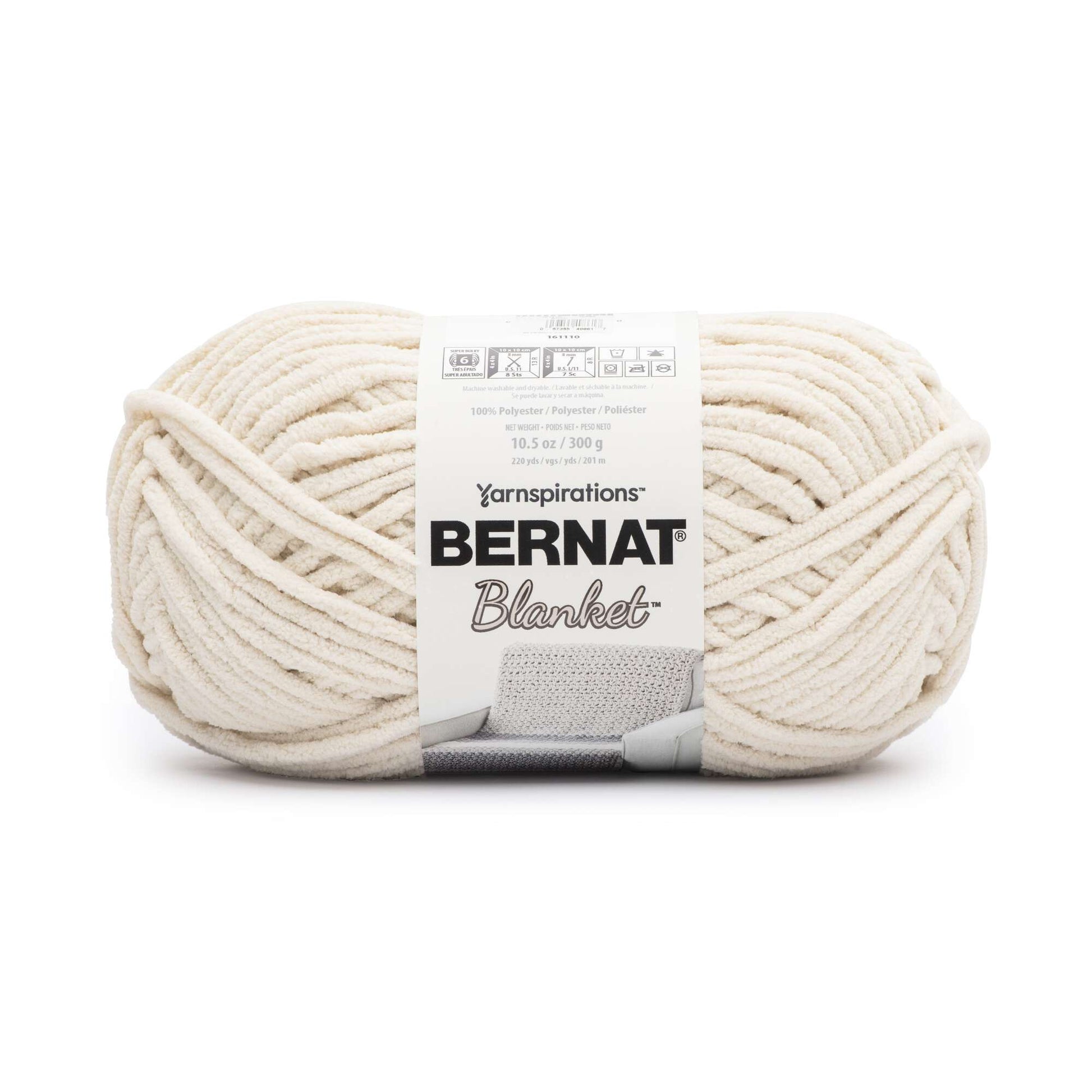 Bernat® Blanket™ #6 Super Bulky Polyester Yarn, Lead 10.5oz/300g, 220 Yards  (4 Pack)