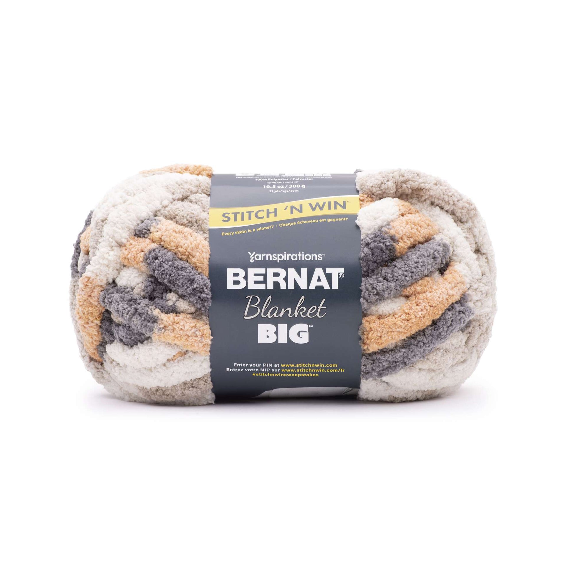 Bernat Blanket Big 10.5oz/300g, Jumbo 7, Polyester Sandy Cream 