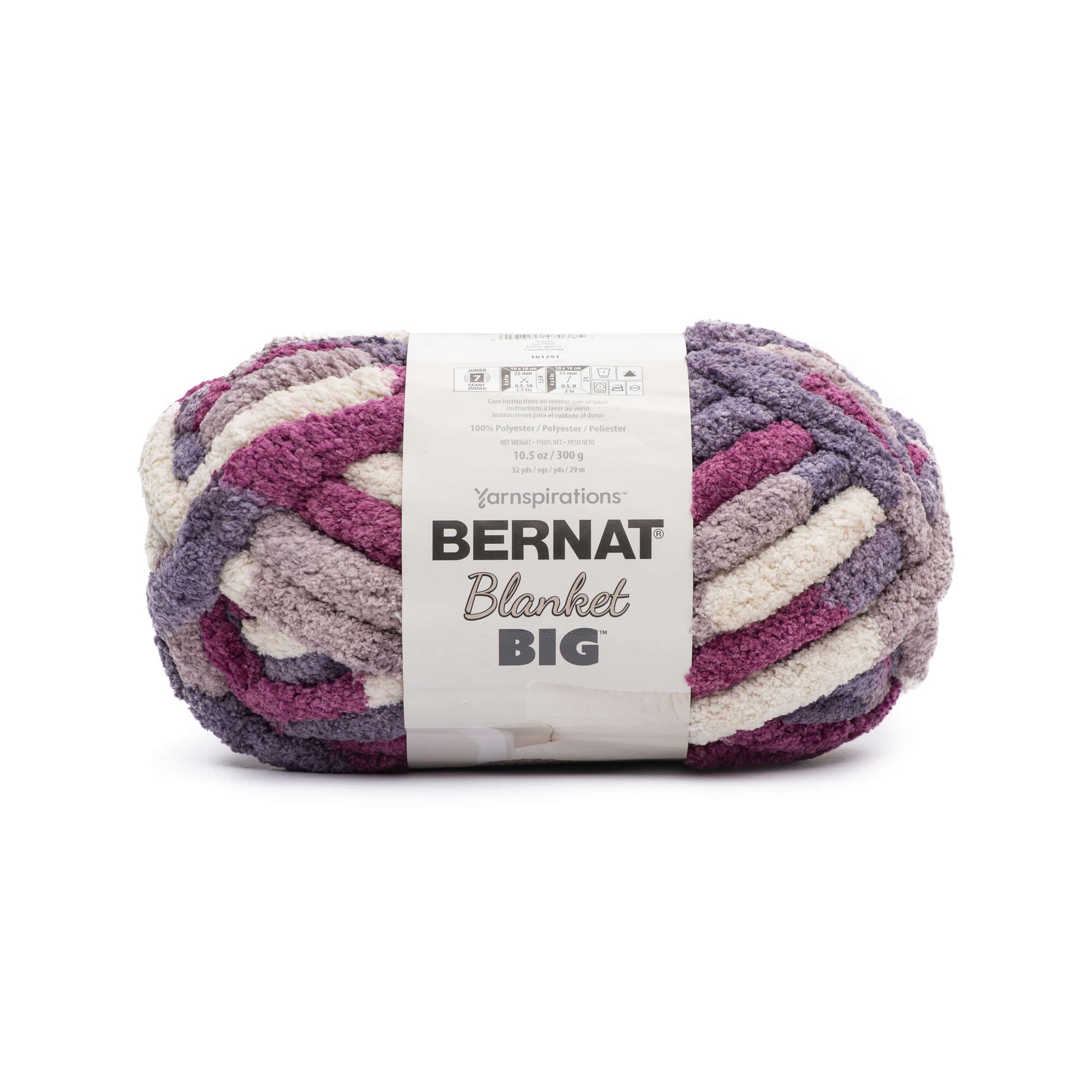 Big BERNAT BLANKET EXTRA 10.5 oz. Jumbo Bulky Purple Yarn GRAY ORCHID #  27012