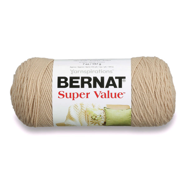  Bernat Super Value Yarn, 7 oz, Gauge 4 Medium Worsted, Black