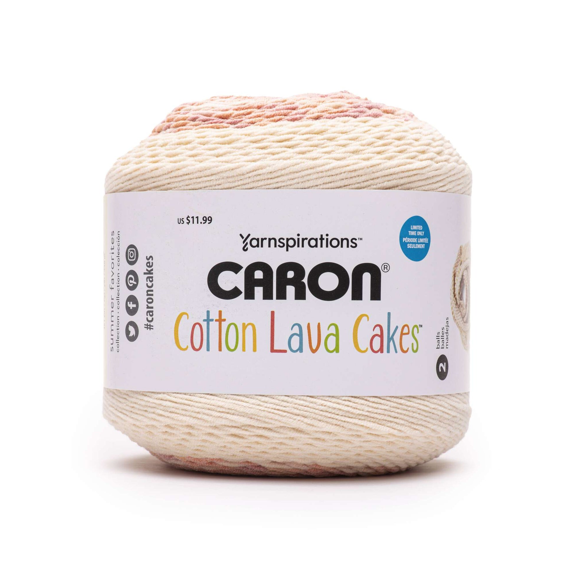 Caron Cakes Yarn in Buttercup Color, Shades of Beige and Browns. 